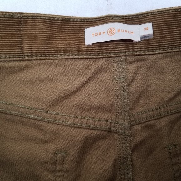 Tory Burch Womens Jeans  Brown Corduroy Button Fly Straight Fit  Pants 30 x 28 - Picture 7 of 12